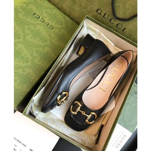 Designer Brand G Womens Original Quality Genuine Leather 4cm Heeled Shoes 2021SS DXS04