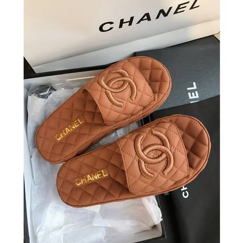 Designer Brand C Womens Original Quality Genuine Leather Slippers 2021SS DXS04