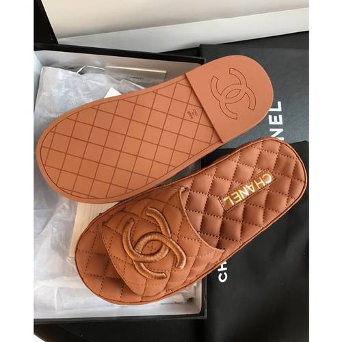 Designer Brand C Womens Original Quality Genuine Leather Slippers 2021SS DXS04