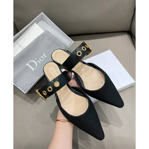 Designer Brand D Womens Original Quality Genuine Leather Slippers 2021SS DXS04