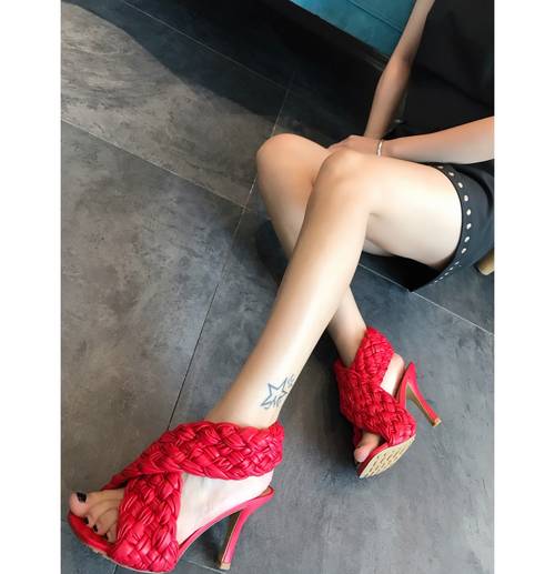 Designer Brand BV Womens Original Quality 9cm Heeled Sandals 2021SS DXS04