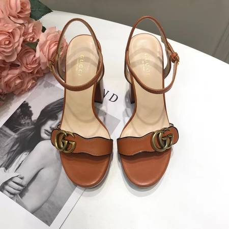 Designer Brand G Womens Original Quality Genuine Leather 11cm Heeled 3cm Front Height Sandals 2021SS G106