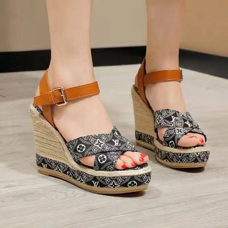 Designer Brand L Womens High Quality 12cm Heeled 4.5cm Front Height Wedges 2021SS H307