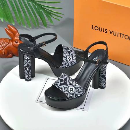 Designer Brand L Womens High Quality Genuine Leanter 11cm Heeled 3.5cm Front Height Sandals 2021SS H307