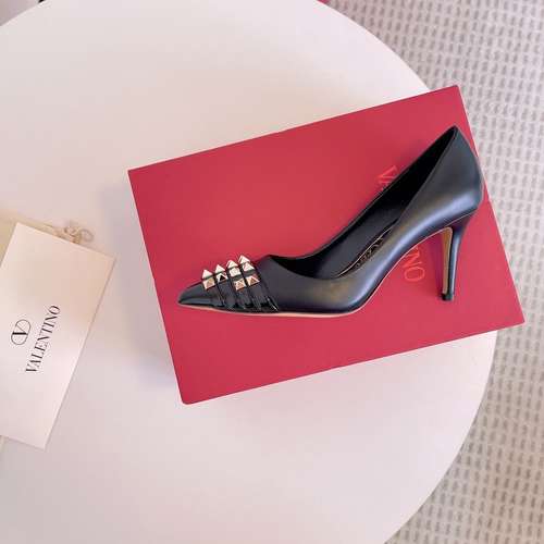 Designer Brand V Womens Original Quality Genuine Leather 8cm High Heels 2022SS G107