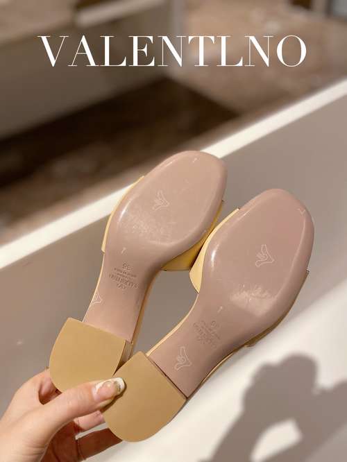 Designer Brand Val Womens Original Quality Genuine Leather 6.5cm Heeled Slippers 2022SS G107