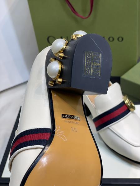 Designer Brand G Womens High Quality Genuine Leather 7.5cm Heeled Shoes 2022SS TXBW002