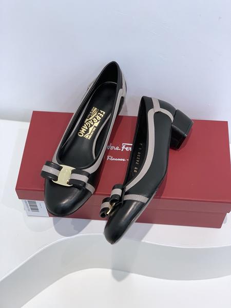 Designer Brand F Womens High Quality Genuine Leather 3cm Heeled Shoes 2022SS TXBW002