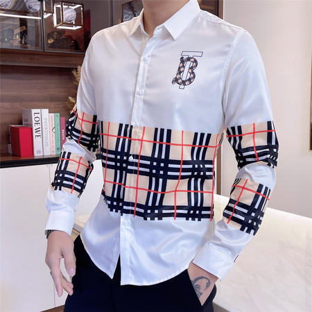 Designer Brand B Mens High Quality Long Sleeves Shirts 2022SS D903