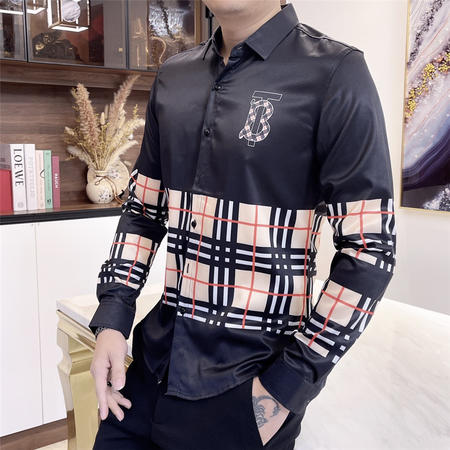 Designer Brand B Mens High Quality Long Sleeves Shirts 2022SS D903