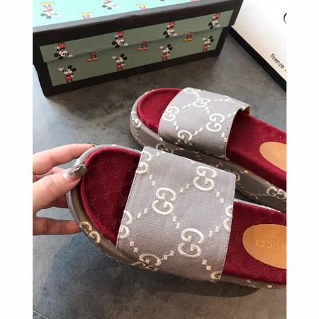 Designer Brand G Womens High Quality Platform Slippers Cow Leather inside 2022SS DXS03