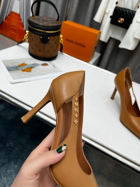 Designer Brand L Womens Original Quality Genuine Leather 8.5cm Heeled Sandals 2022SS G103