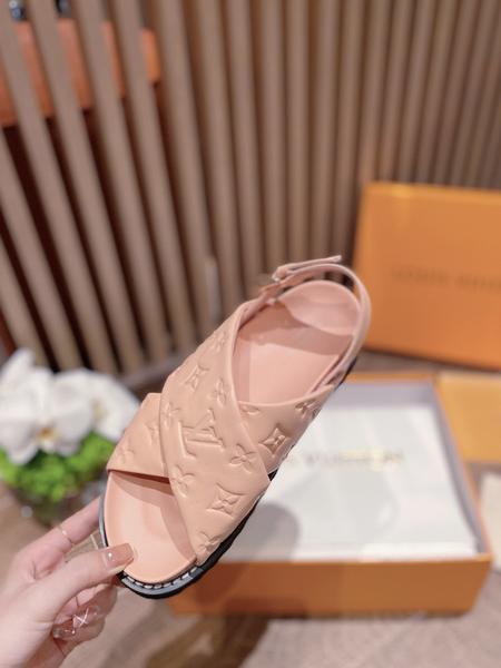 Designer Brand L Womens High Quality Sandals Sheep Skin inside 2022SS G103