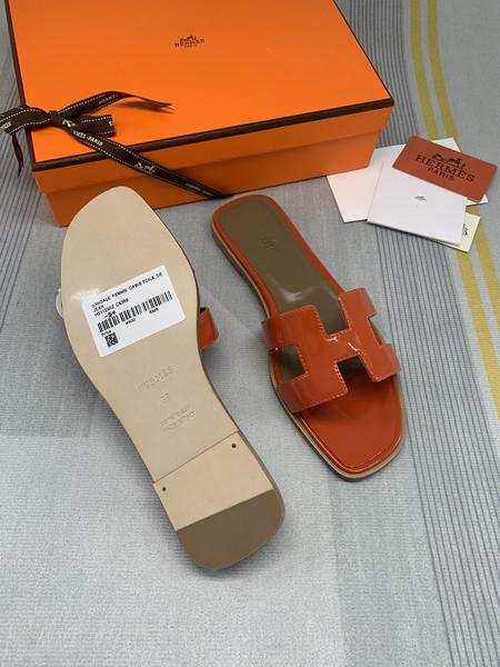 Designer Brand H Womens Original Quality Genuine Leather Slippers 2022SS G103