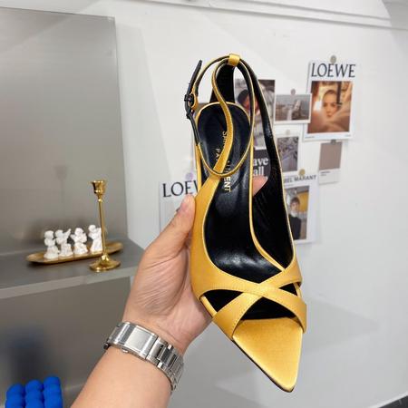 Designer Brand SL Womens Original Quality 10cm Heeled Sandals Sheep Skin inside 2022SS G103