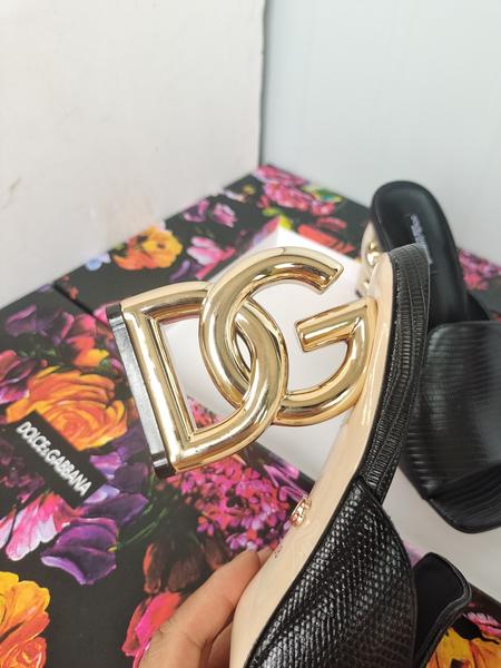 Designer Brand DG Womens Original Quality 9cm High Heeled Slippers Sheep Skin inside 2022SS G103