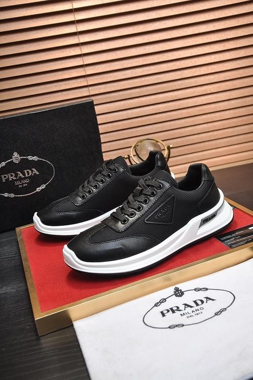 Designer Brand P Mens High Quality Genuine Leather Sneakers 2022FW TXBM07