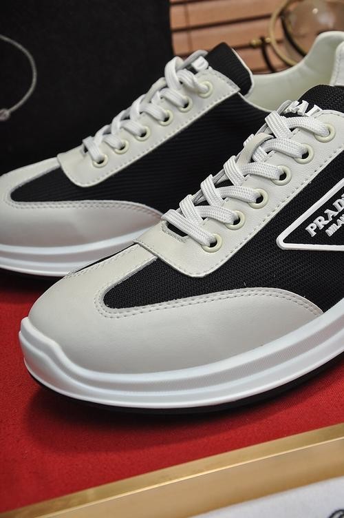 Designer Brand P Mens High Quality Genuine Leather Sneakers 2022FW TXBM07