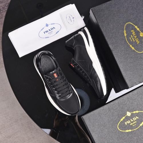 Designer Brand P Mens High Quality Genuine Leather Sneakers 2022FW TXBM07