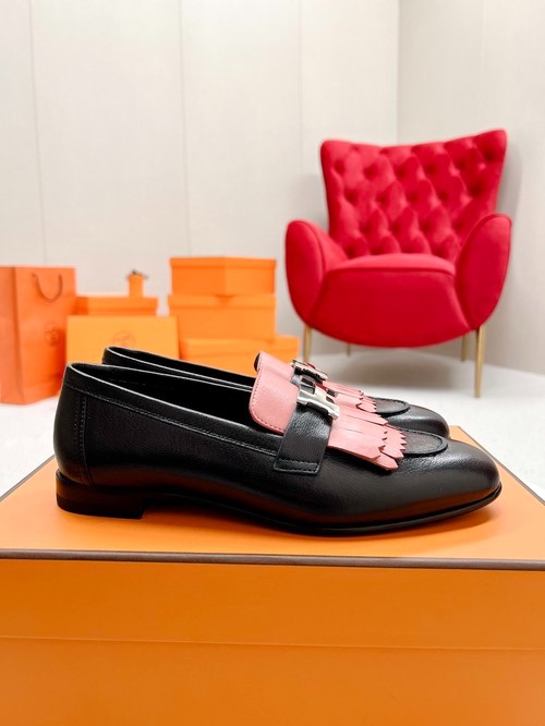 Design Brand H Womens Original Quality Genuine Leather Loafers 2023SS TXBW02