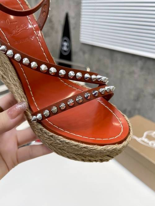 Design Brand CL Womens High Quality Genuine Leather 12cm Sole Wedges 2023SS H304