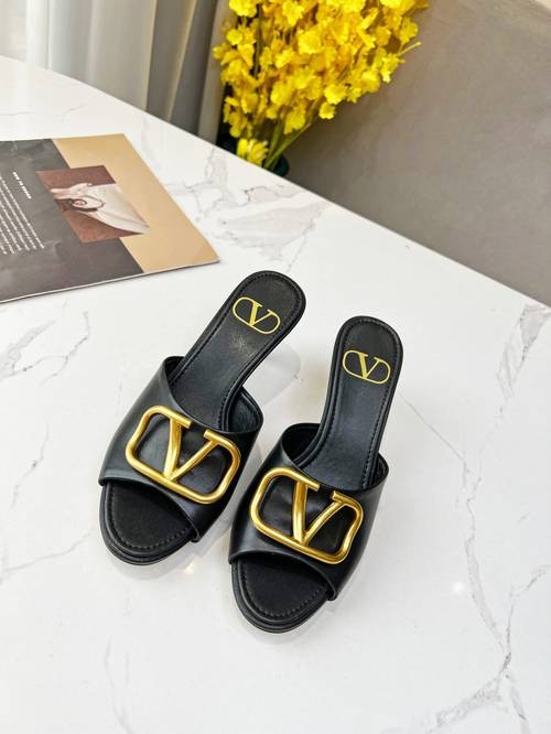 Design Brand Val Womens High Quality Genuine Leather Slippers 2023SS H304