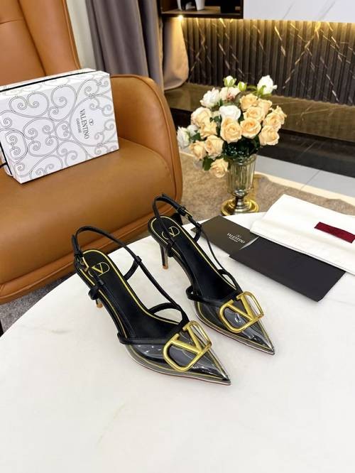 Design Brand Val Womens High Quality Genuine Leather 8.5cm Heeled Sandals 2023SS H304