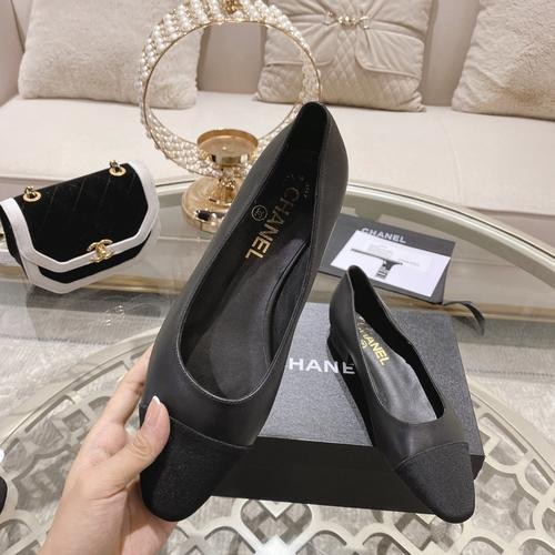 Design Brand C Womens Original Quality Genuine Leather 2.5cm Heeled Shoes 2023SS G106