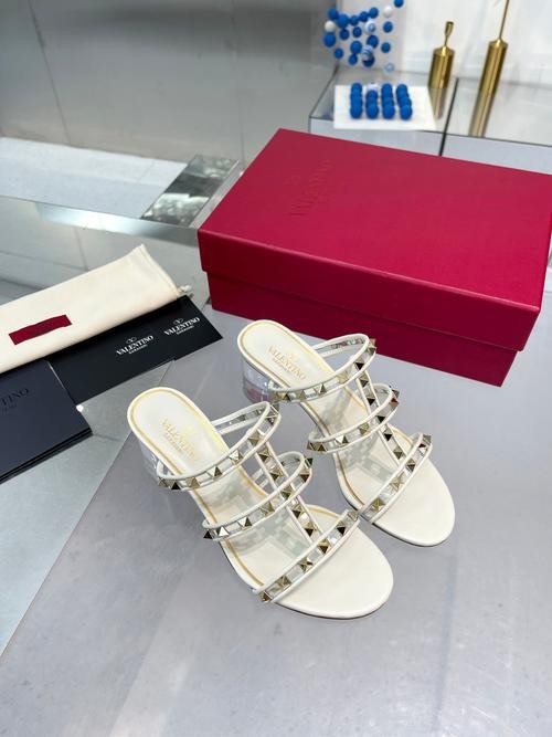 Design Brand Val Womens Original Quality Genuine Leather 6.5cm Heeled Sandals 2023SS G106