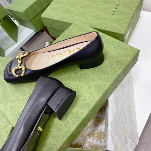 Design Brand G Womens Original Quality Genuine Leather 2.5cm Heeled Shoes 2023SS G106