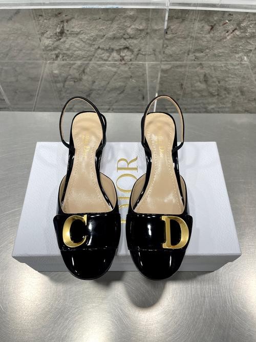 Design Brand D Womens Original Quality Genuine Leather 8.5cm Heeled Sandals 2023SS G106