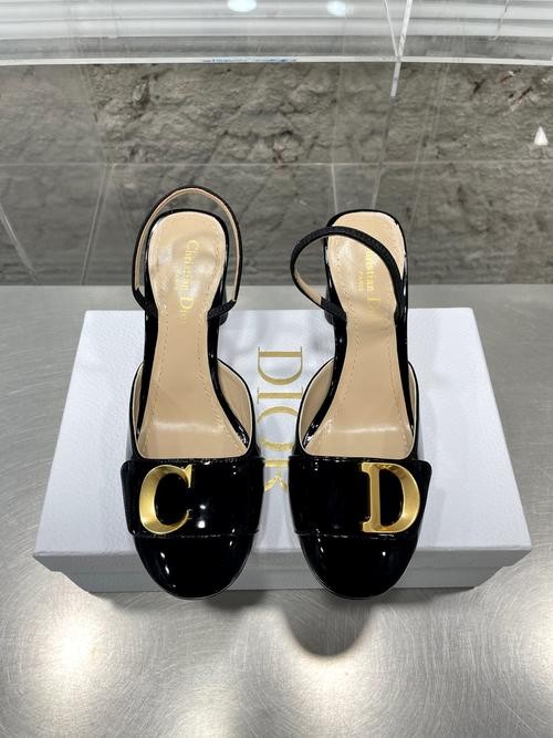 Design Brand D Womens Original Quality Genuine Leather 8.5cm Heeled Sandals 2023SS G106