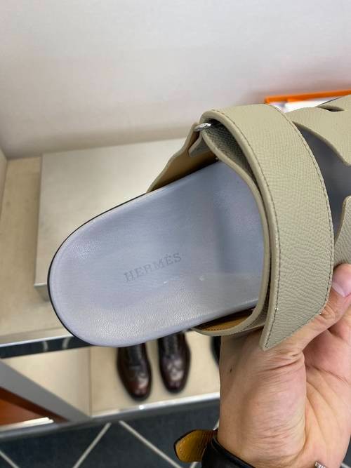 Design Brand H Men Leather Slippers Original Quality Shoes 2023FW TXB