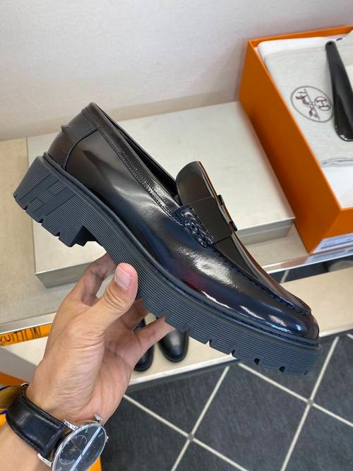 Design Brand H Men Leather Loafers Original Quality Shoes 2023FW TXB