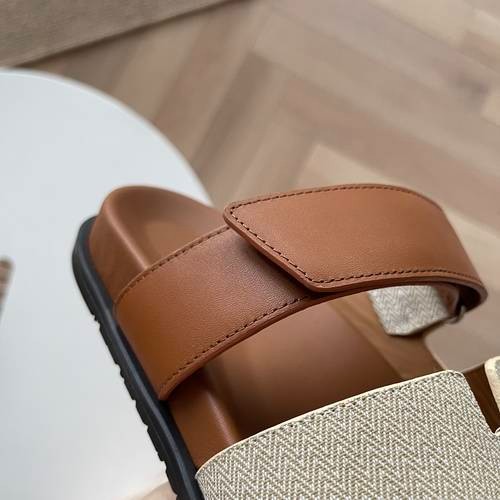 Design Brand H Women and Men Leather Sandals Slippers Original Quality Shoes 2023FW TXB