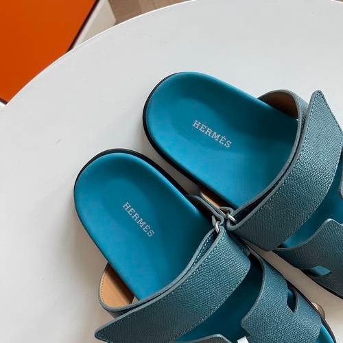 Design Brand H Women and Men Leather Sandals Slippers Original Quality Shoes 2023FW TXB