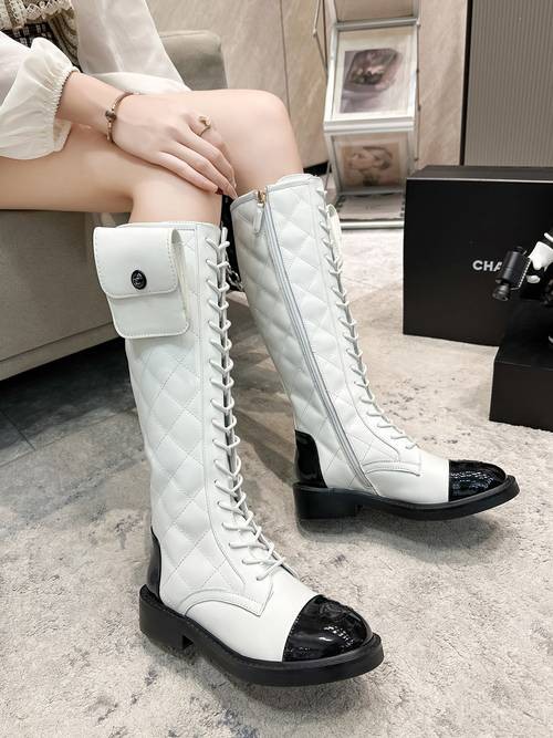 Design Brand C Women Leather Boots Original Quality Shoes 2023FW G109