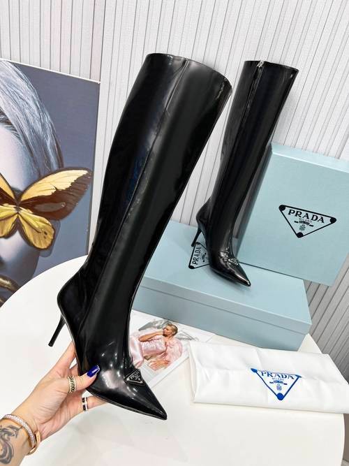 Design Brand P Women 8.5 cm High Heels 16cm Boots Original Quality Shoes 2023FW G109