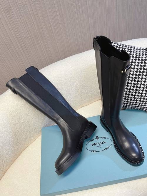 Design Brand P Women Leather Boots Original Quality Shoes DXS01 2024SS