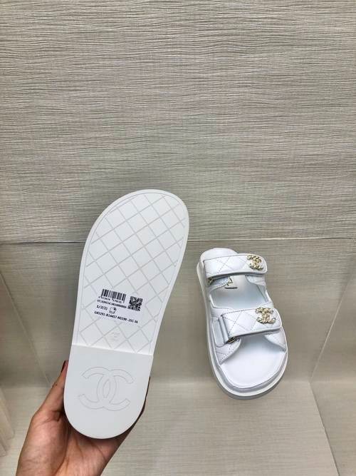 Design Brand C Womens Original Quality Sandals Sheep Skin inside 2024SS G103