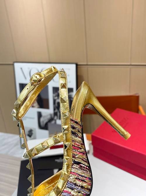 Design Brand Val Womens Original Quality 9.5cm High Heeled Sandals 2024SS G104