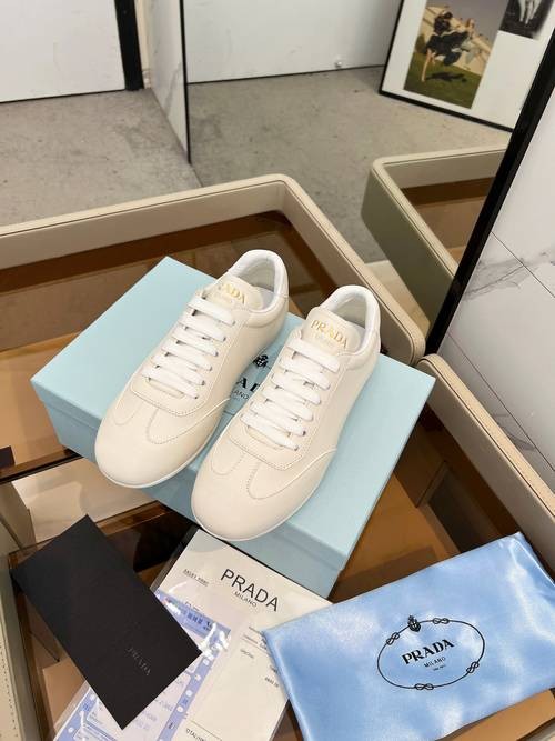 Design Brand P Women and Mens High Quality Genuine Leather Sneakers 2024SS H305