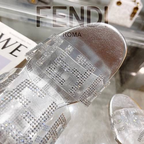 Design Brand F Womens Original Quality 10cm Heeled Slippers 2024SS G105 