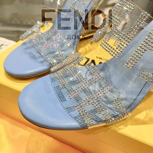 Design Brand F Womens Original Quality 10cm Heeled Slippers 2024SS G105 