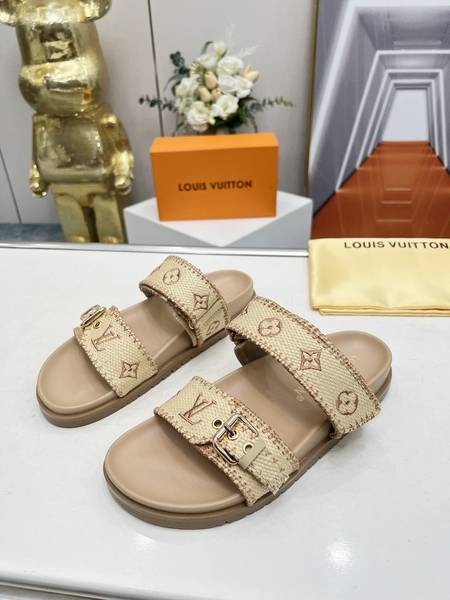 Design Brand L High Quality Women Calf Skin Slippers Sandals 4cm height H307