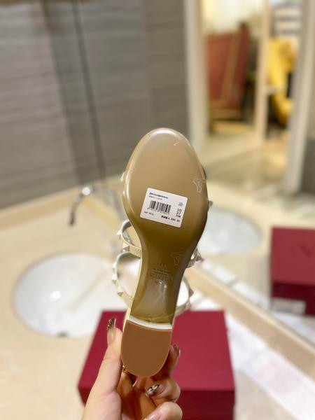 Designer Brand Val High Quality Women Sheepskin 6cm Heels Sandals Genuine Leather Insole G108 2024FW