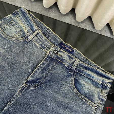 Designer Brand L High Quality Men and Women Denim Jeans Euro Size Length 100-106cm D1908 2024FW