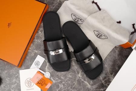 Design Brand H Men Slippers Original Quality Leather G608 2024FW