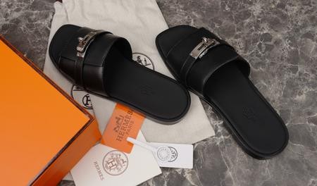 Design Brand H Men Slippers Original Quality Leather G608 2024FW