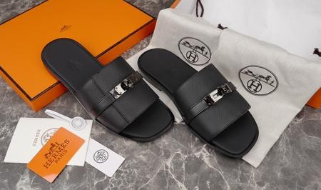 Design Brand H Men Slippers Original Quality Leather G608 2024FW